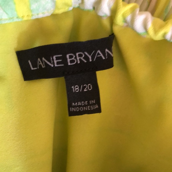 Woman’s lane Bryant green sleeveless spring plus size pleated chiffon neon dress - Picture 15 of 16